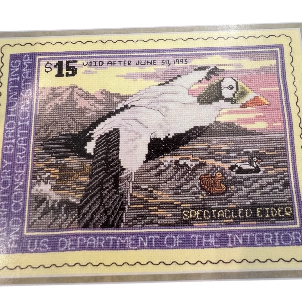 Pegasus 1992 Federal Duck Stamp Speckled Eider Cross Stitch Pattern #352 Collect